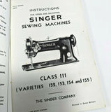 Singer Class 111 Industrial Sewing Machine Instruction Manual Vintage Original 1963 - The Old Singer Shop