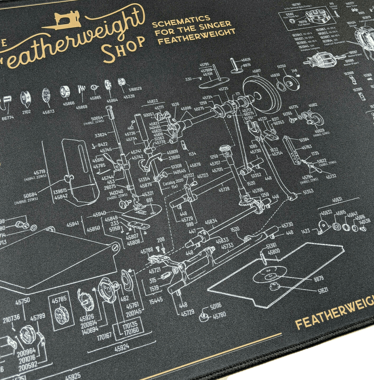Singer Sewing Mat Singer Featherweight 221 Sewing Machine Schematic Service Work Mat ...