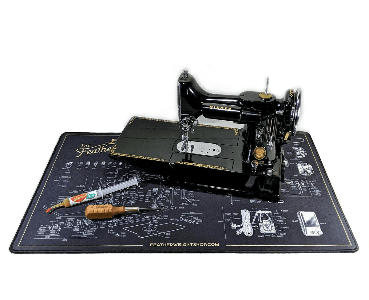 Singer Sewing Mat Singer Featherweight 221 Sewing Machine Schematic Service Work Mat ...