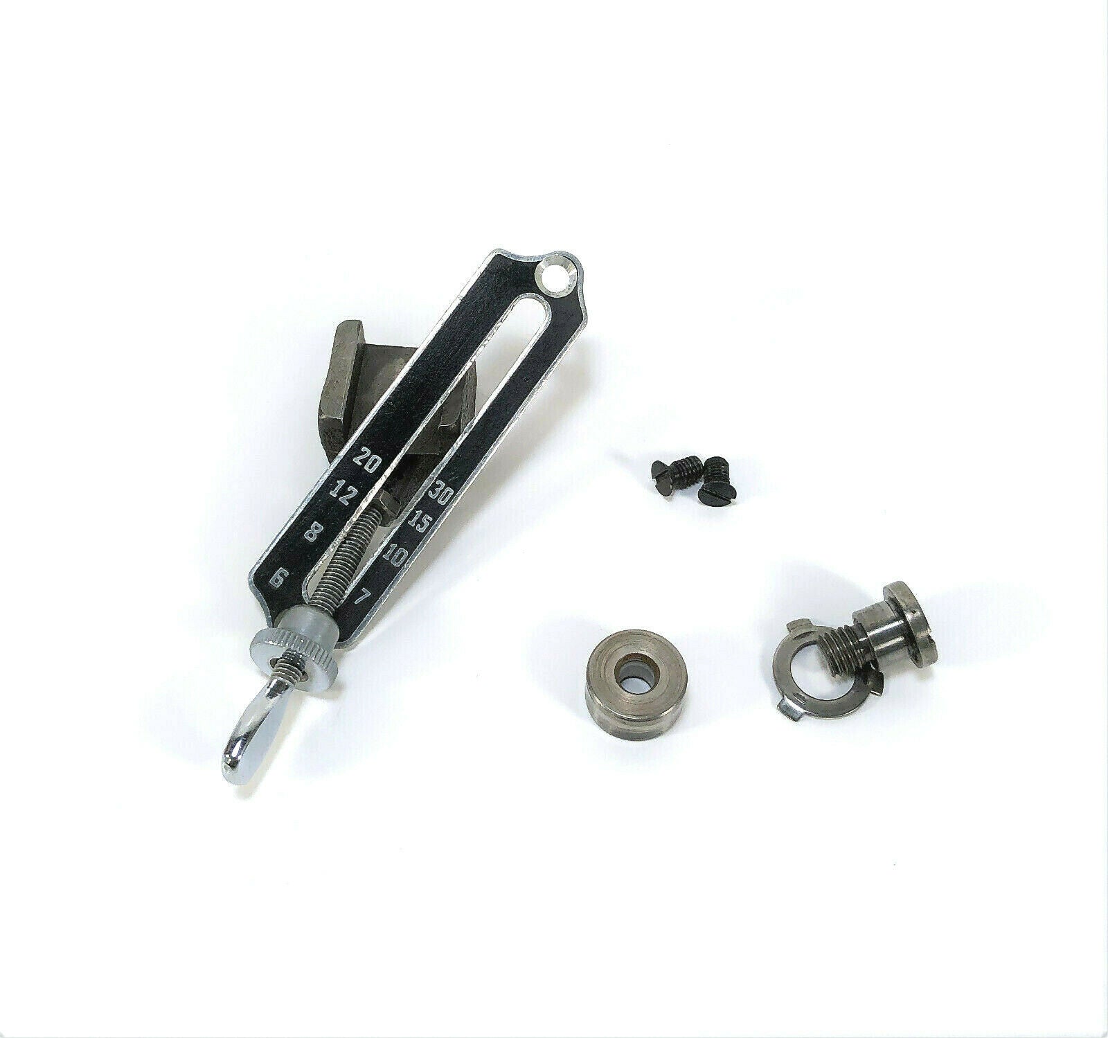 Singer 221 Featherweight Sewing Machine Stitch Length Regulator Lever Assembly w Black Plate - The Old Singer Shop