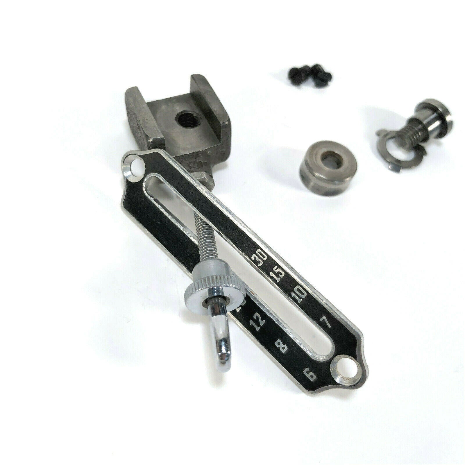 Singer 221 Featherweight Sewing Machine Stitch Length Regulator Lever Assembly w Black Plate - The Old Singer Shop