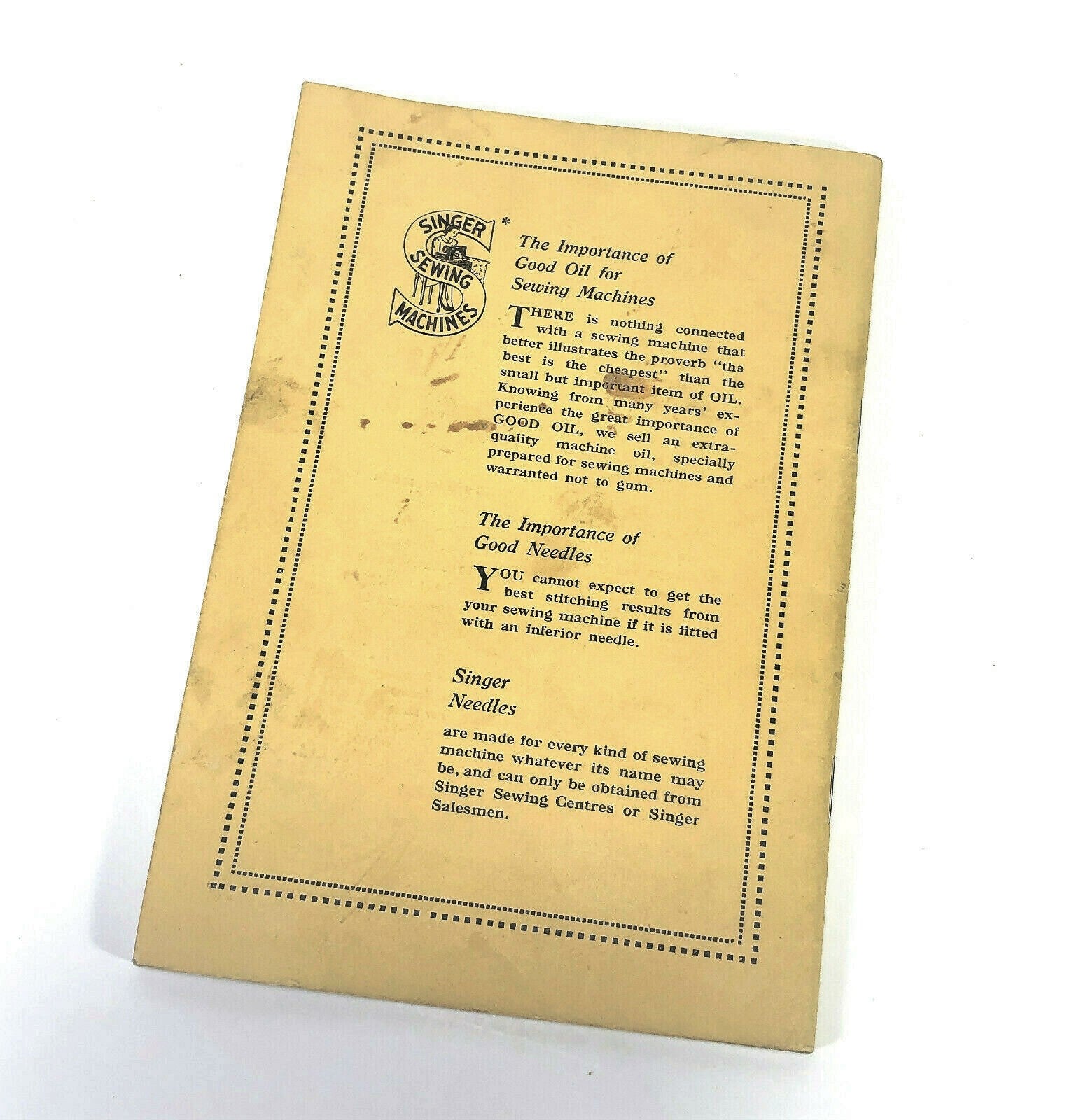 Singer Manual of Family Sewing Machines Students School Instruction Book 1948 - The Old Singer Shop