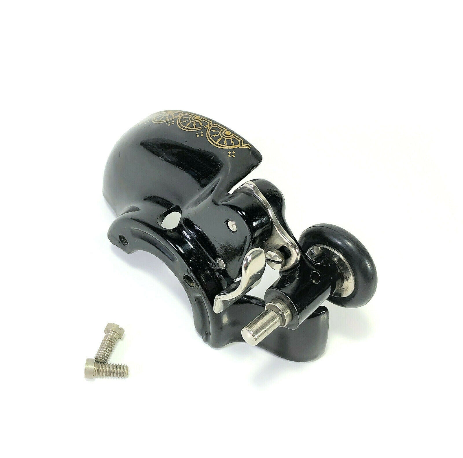 Singer 15K Bobbin Winder Assembly and Belt Guard w RAF Decal Nickel Simanco 15 - 96 - The Old Singer Shop