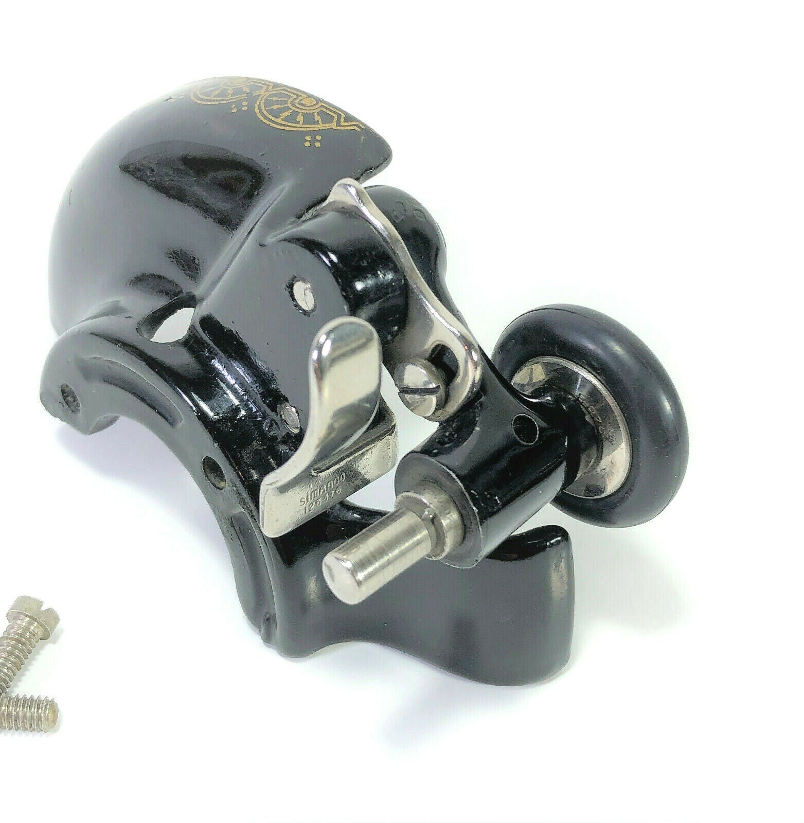 Singer 15K Bobbin Winder Assembly and Belt Guard w RAF Decal Nickel Simanco 15 - 96 - The Old Singer Shop