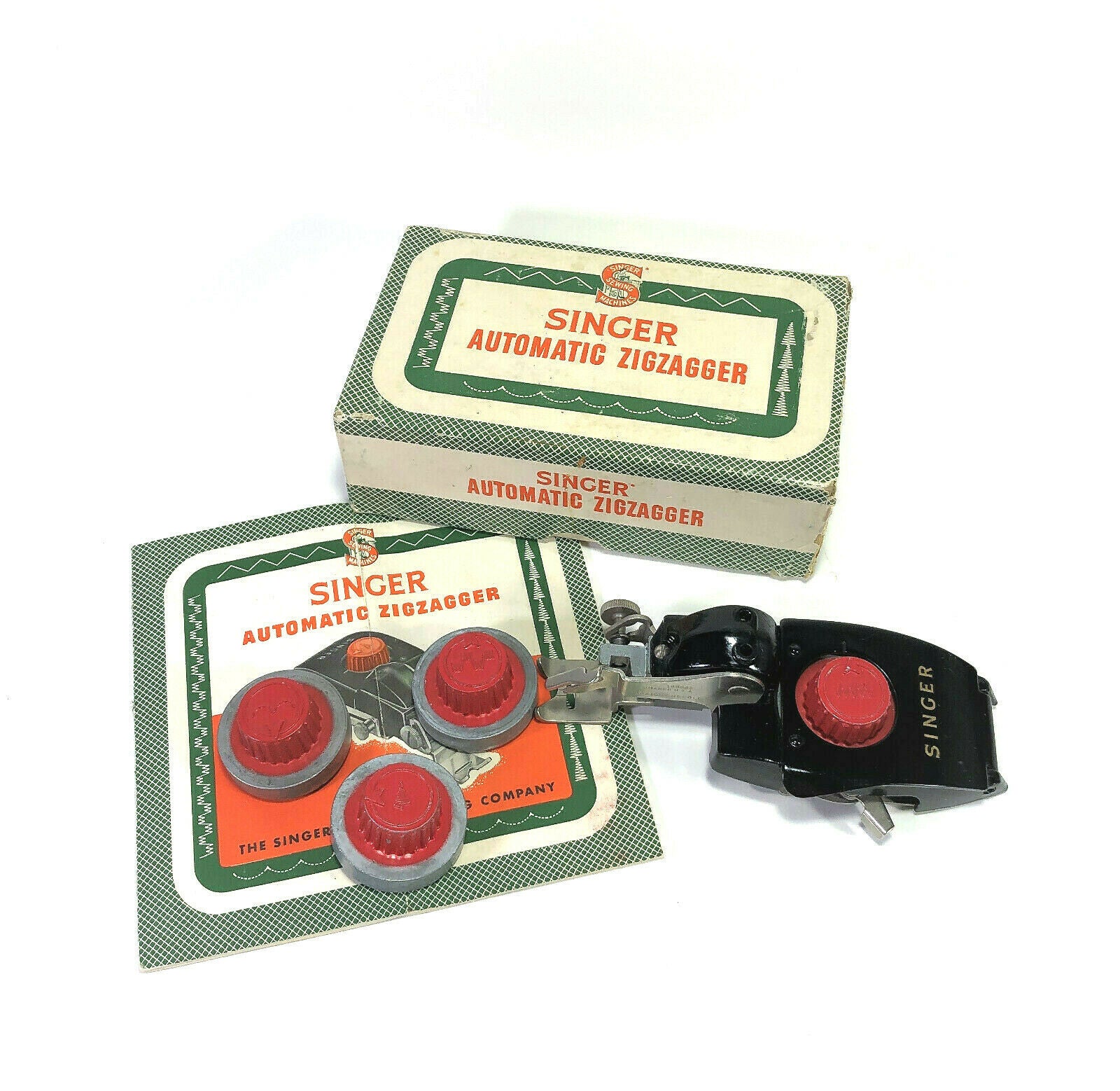 Singer Sewing Machine Low Shank Automatic Zigzagger Attachment in Box 160985 161102 161157 - The Old Singer Shop