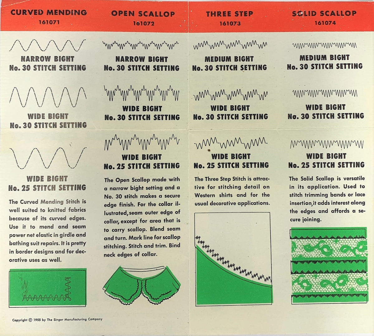 Singer Sewing Machine Automatic Zigzagger Stitch Pattern Cam Set No 4 ...