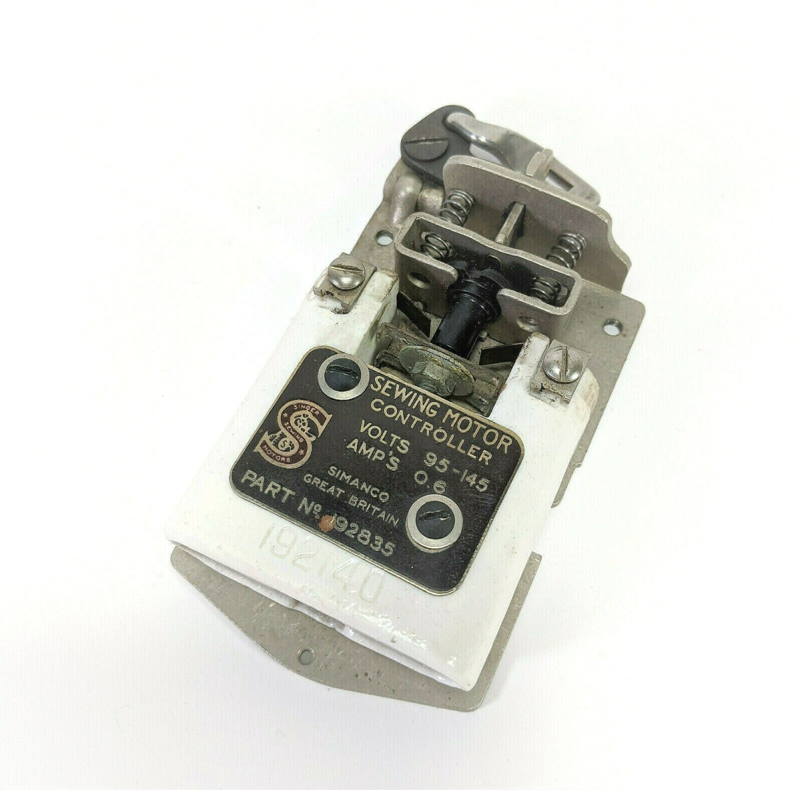 Singer Sewing Machine Bentwood Case Knee Lever Motor Controller Simanco 192835 - The Old Singer Shop