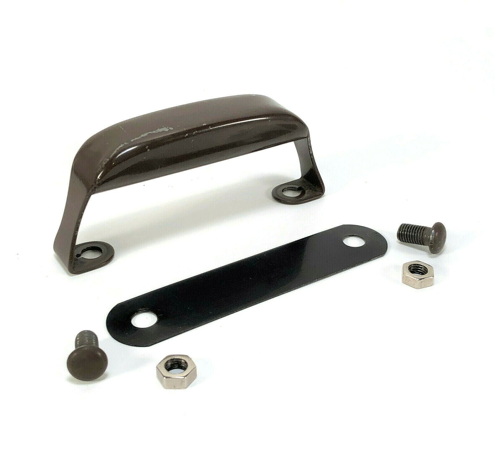 Singer Sewing Machine Bentwood Case Brown Steel Handle Simanco - The Old Singer Shop