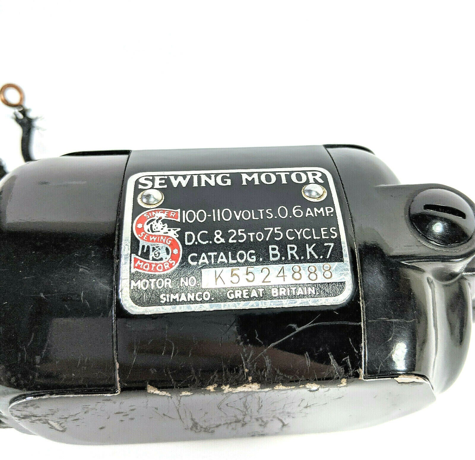 Singer Sewing Machine B.R.7 Motor Original Simanco 99 66 15 - 90 128 B.R.K.7 - The Old Singer Shop