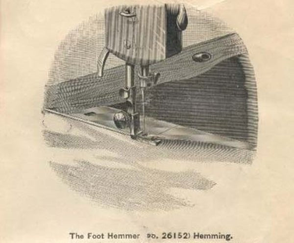 Early Singer Sewing Machine Low Shank Hemmer Feller Foot Simanco 26152 Puzzle Box - The Old Singer Shop