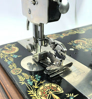 Early Singer Sewing Machine Low Shank Ruffler Foot Simanco 26156 Puzzle Box - The Old Singer Shop