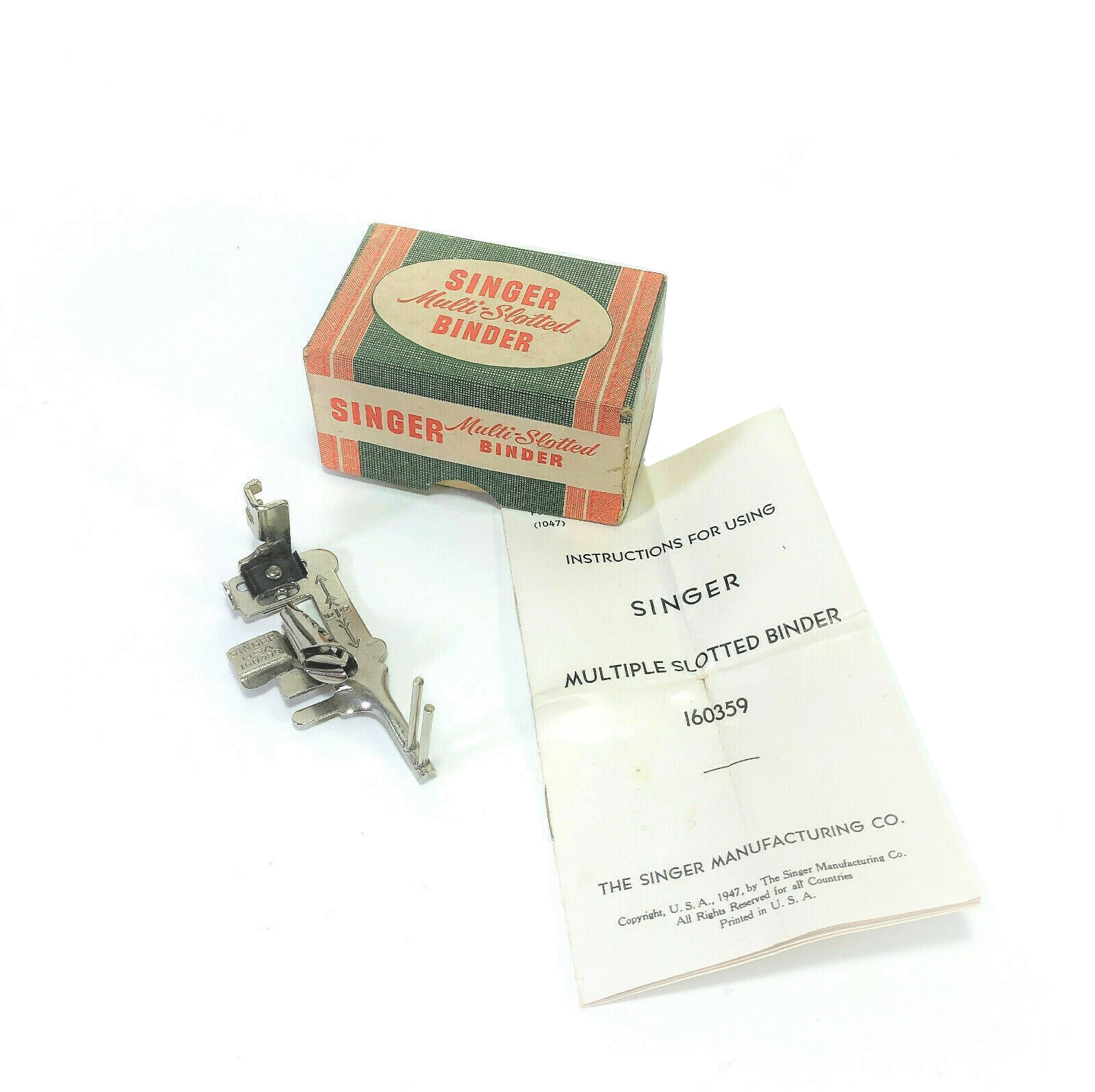 Singer Sewing Machine Low Shank Multi Slotted Binder Foot
