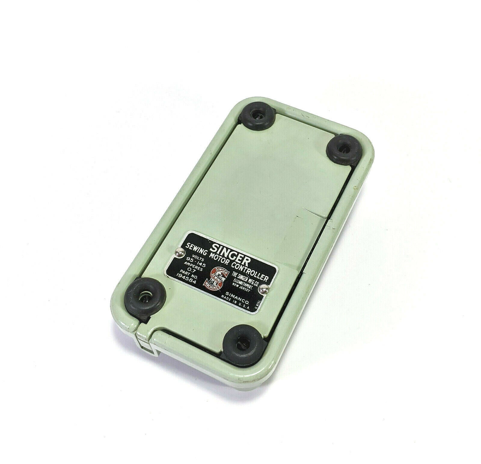 Singer Sewing Machine Mint Green Bakelite Pedal Speed Controller Simanco 194584 - The Old Singer Shop