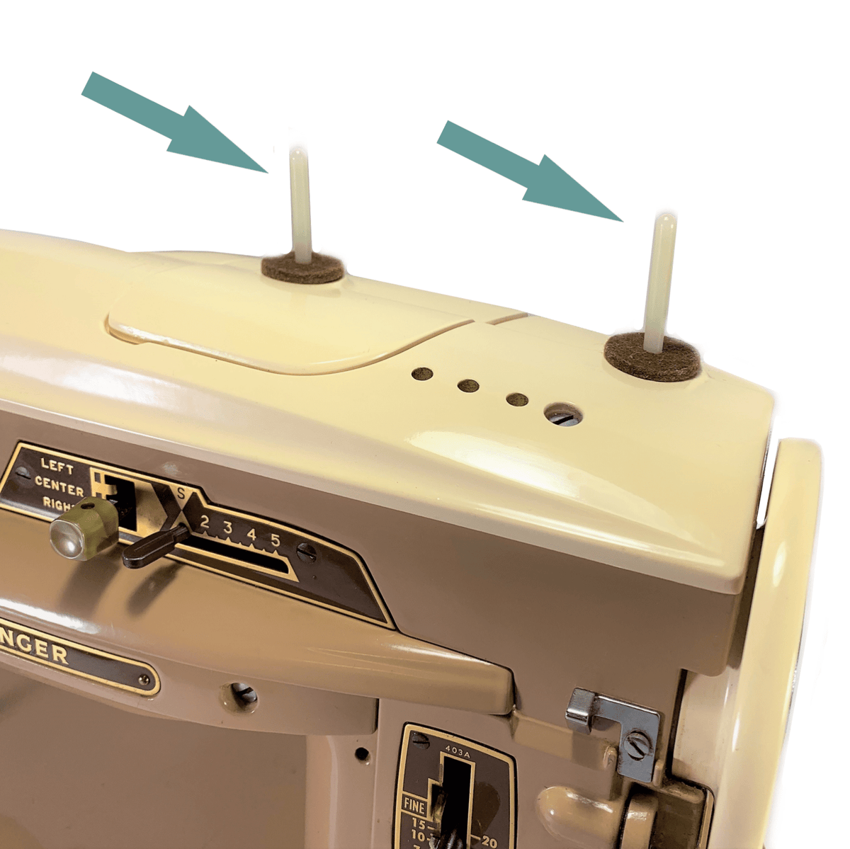 New Singer Sewing Machine Spool Pin 172007 401 403 404 300 400 500 Sty ...
