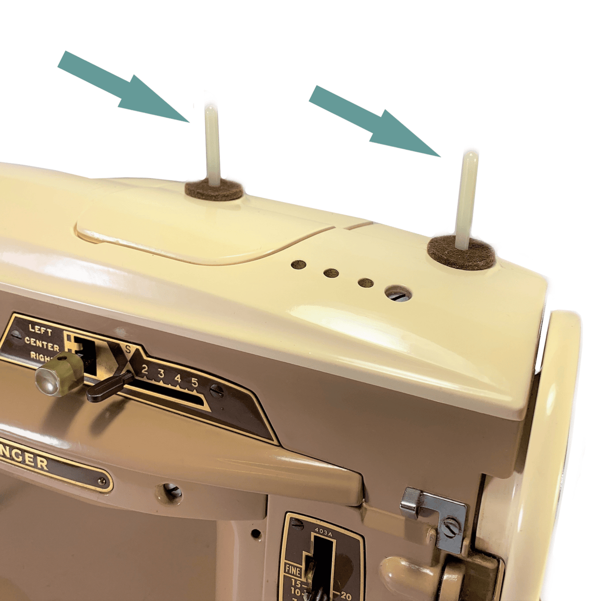 New Singer Sewing Machine Spool Pin 172007 401 403 404 300 400 500 ...