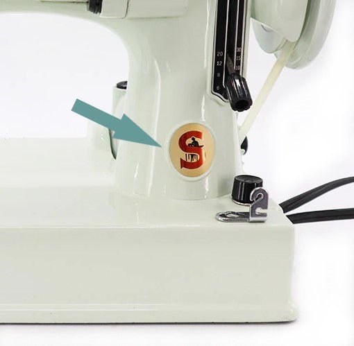 Singer White 221 Featherweight Sewing Machine Red S Replacement Badge Emblem - The Old Singer Shop