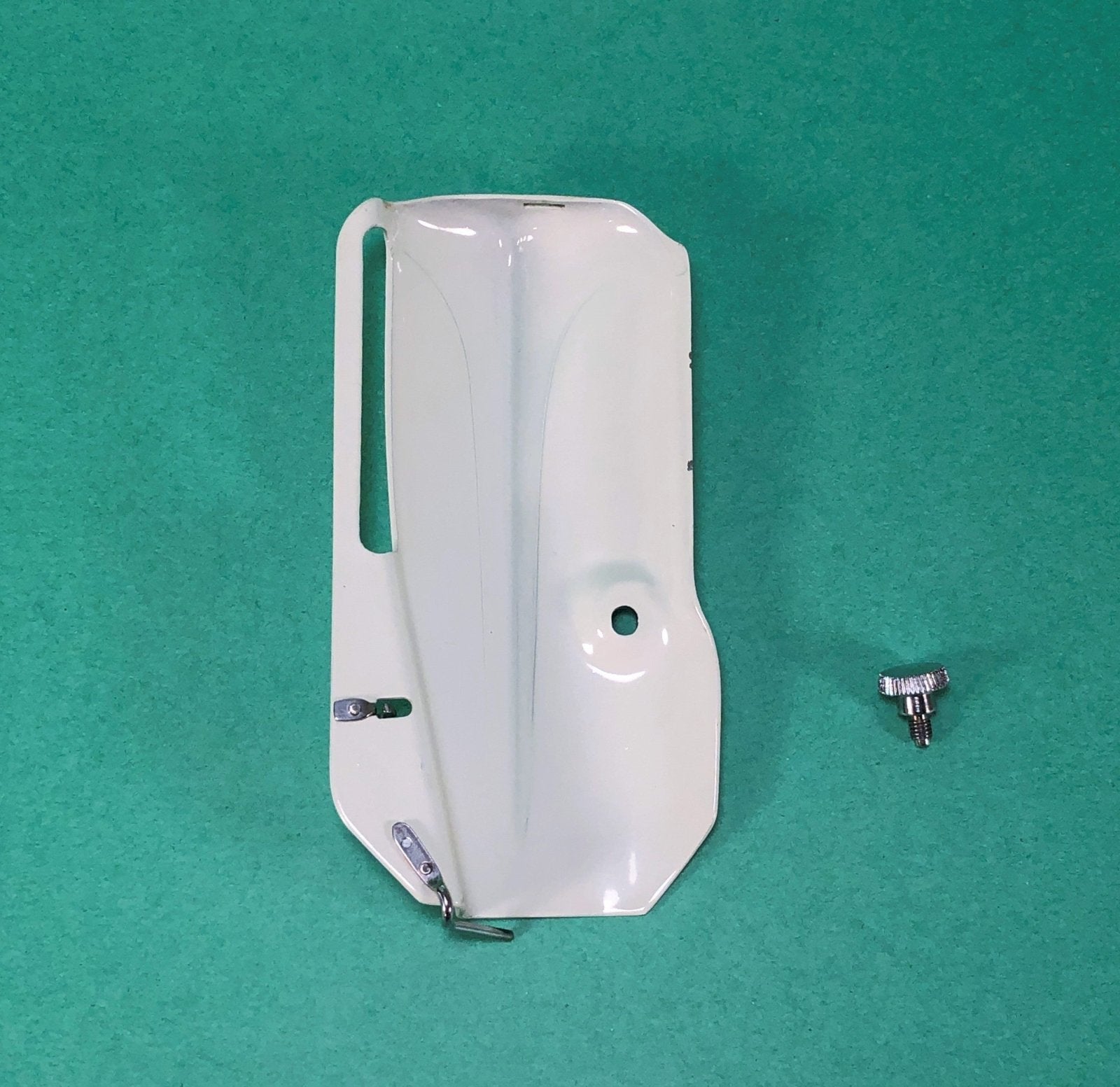 Singer White 221K Featherweight Side Face Plate Cover w Thumb Screw Simanco - The Old Singer Shop