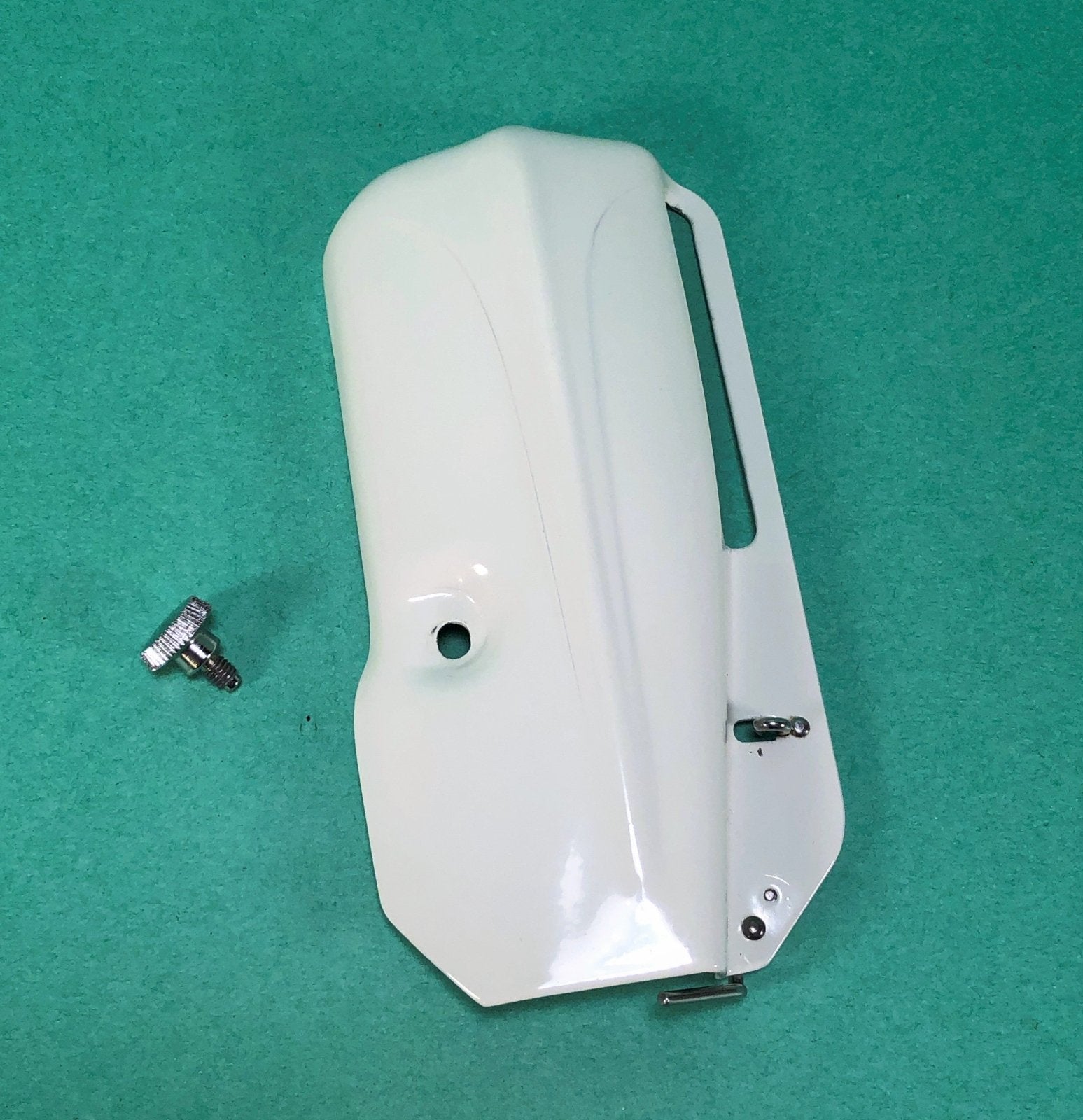 Singer White 221K Featherweight Side Face Plate Cover w Thumb Screw Simanco - The Old Singer Shop