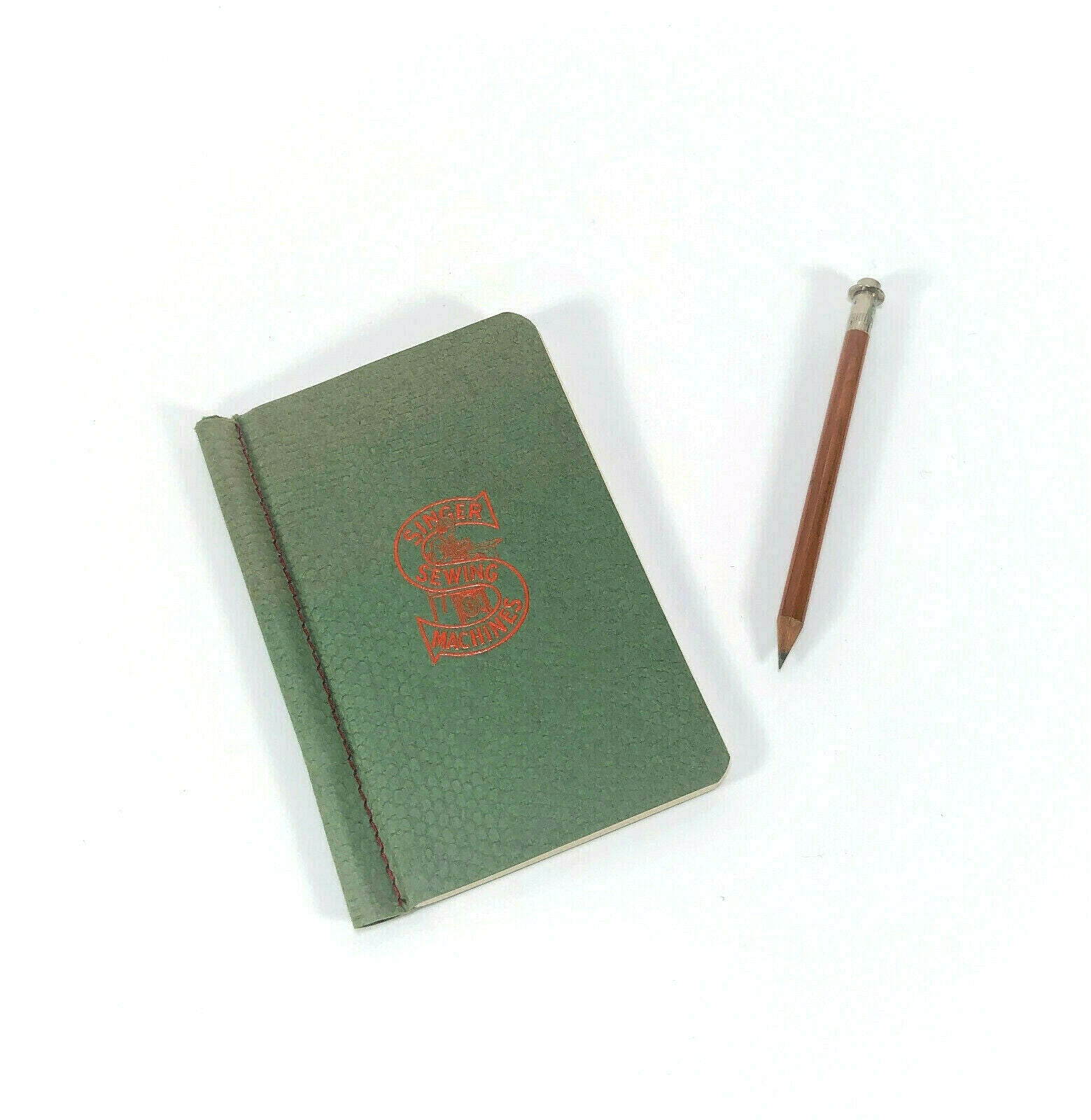 Vintage Singer Sewing Machine Advertising Pocket Notebook with Pencil - The Old Singer Shop