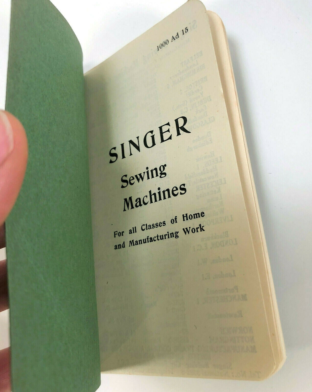 Vintage Singer Sewing Machine Advertising Pocket Notebook with Pencil - The Old Singer Shop