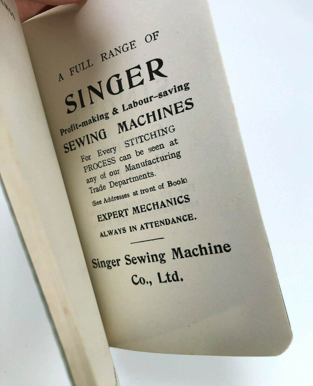Vintage Singer Sewing Machine Advertising Pocket Notebook with Pencil - The Old Singer Shop