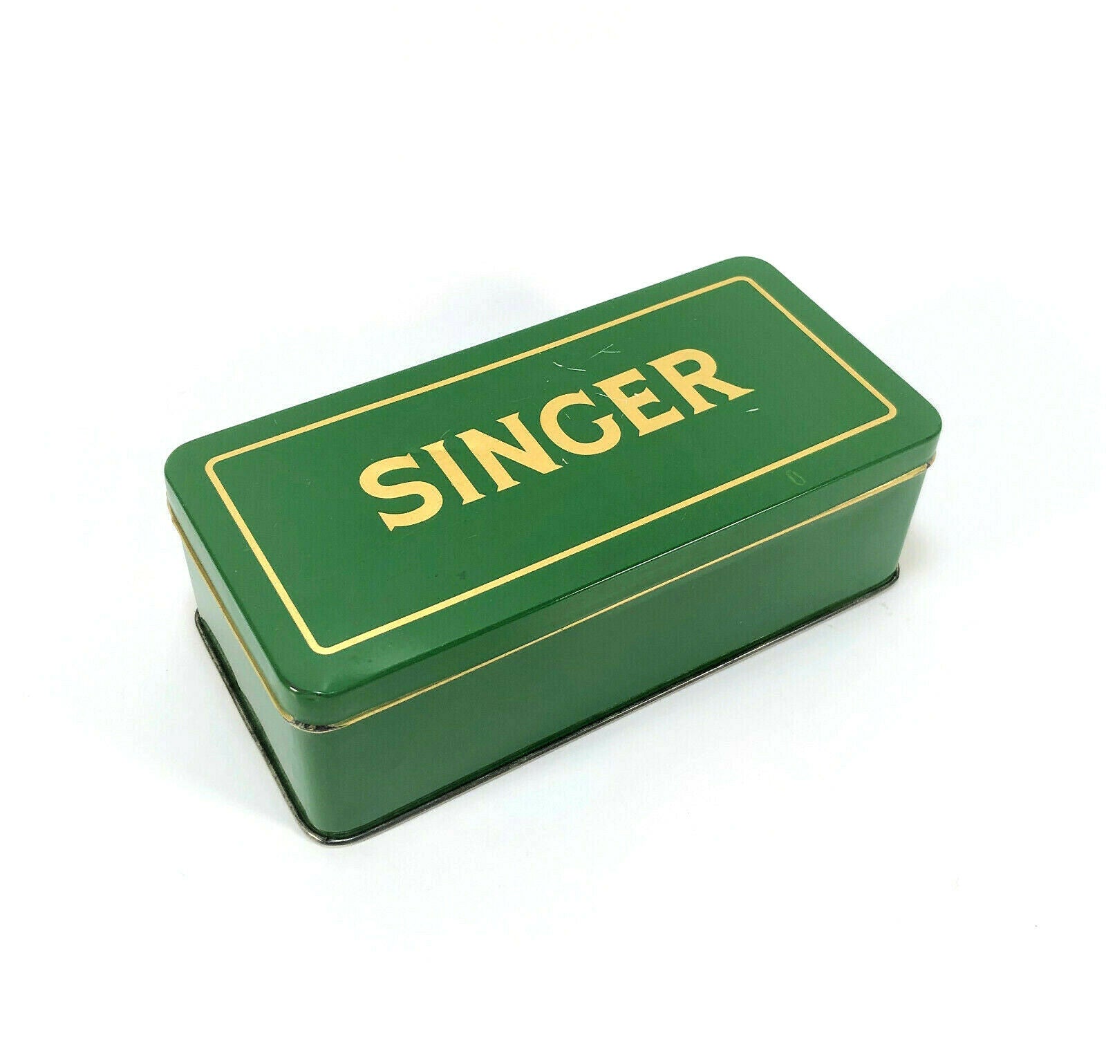 Vintage Singer Green Tin Attachment Accessory Case Simanco Original - The Old Singer Shop