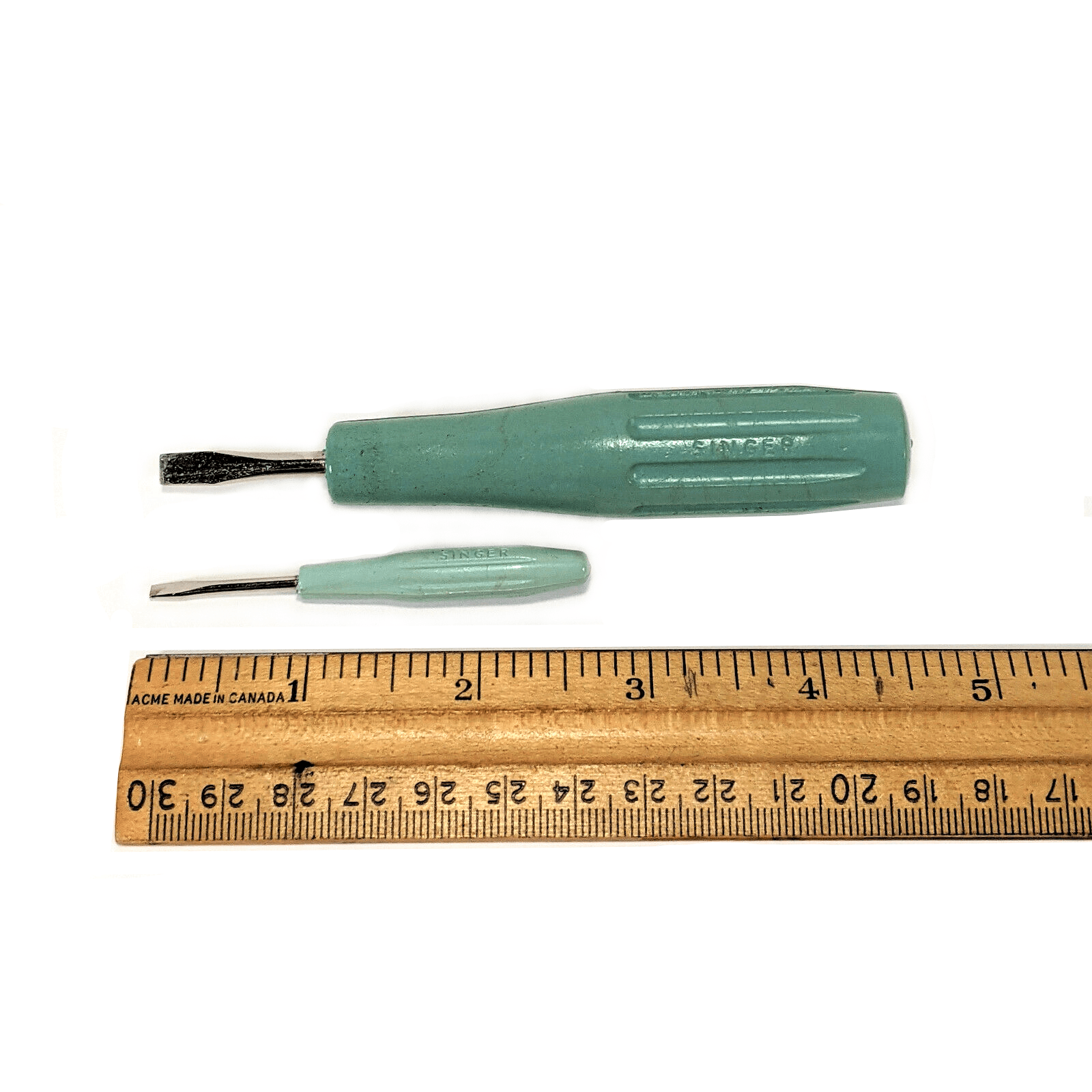 Vintage 60s Singer Sewing Machine Blue Handle Screwdriver Set Simanco 161294 161295 - The Old Singer Shop