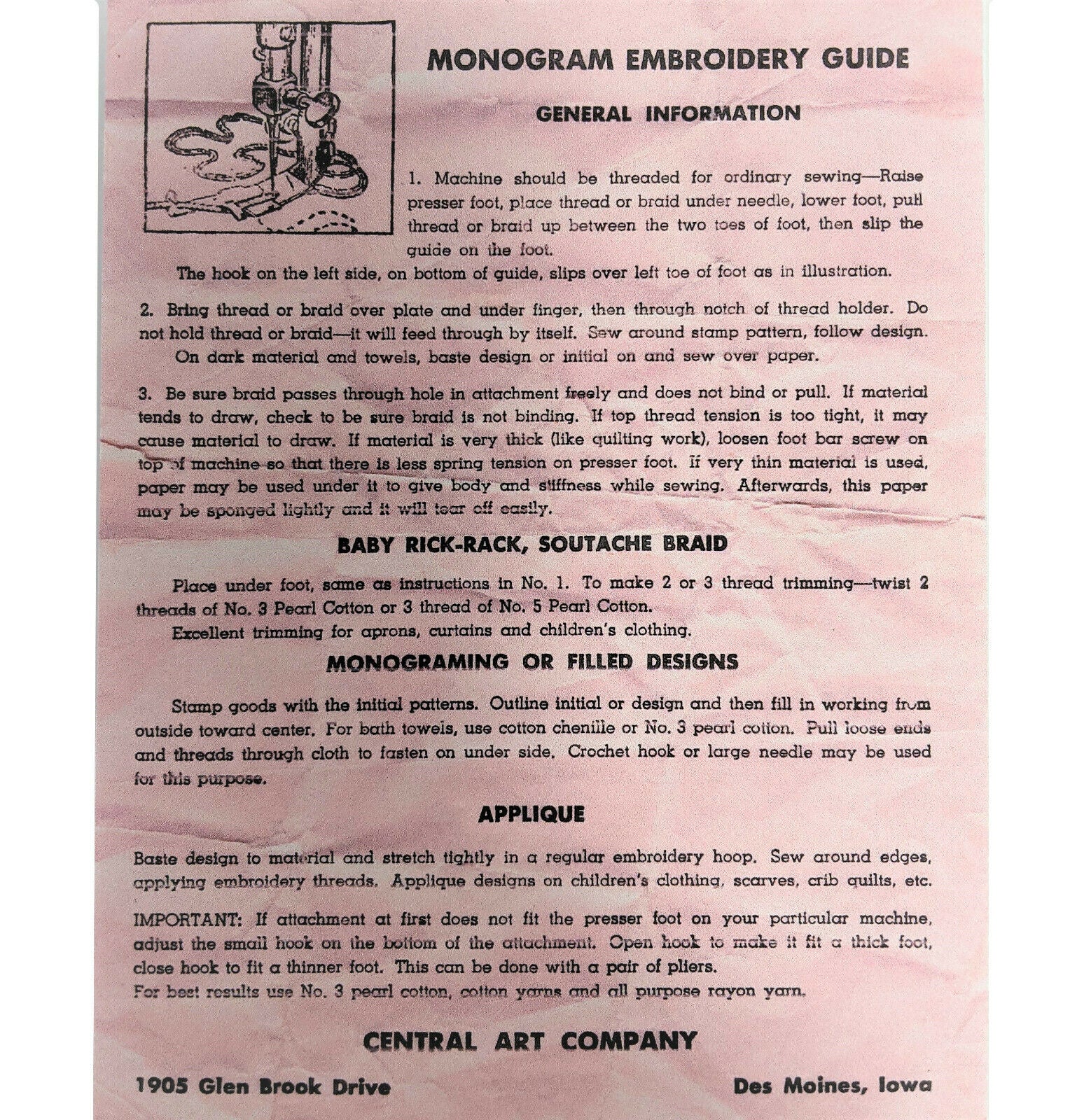 Vintage Sewing Machine Monogram Embroidery Braiding Guide Attachment - The Old Singer Shop