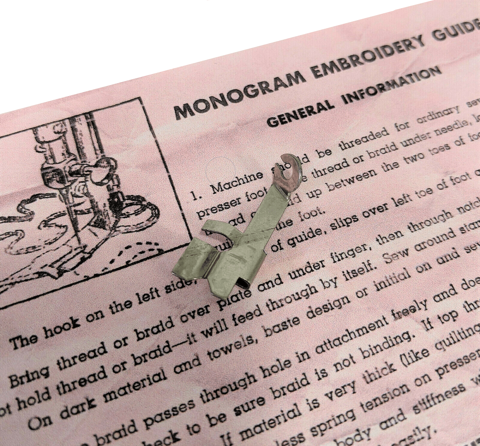 Vintage Sewing Machine Monogram Embroidery Braiding Guide Attachment - The Old Singer Shop