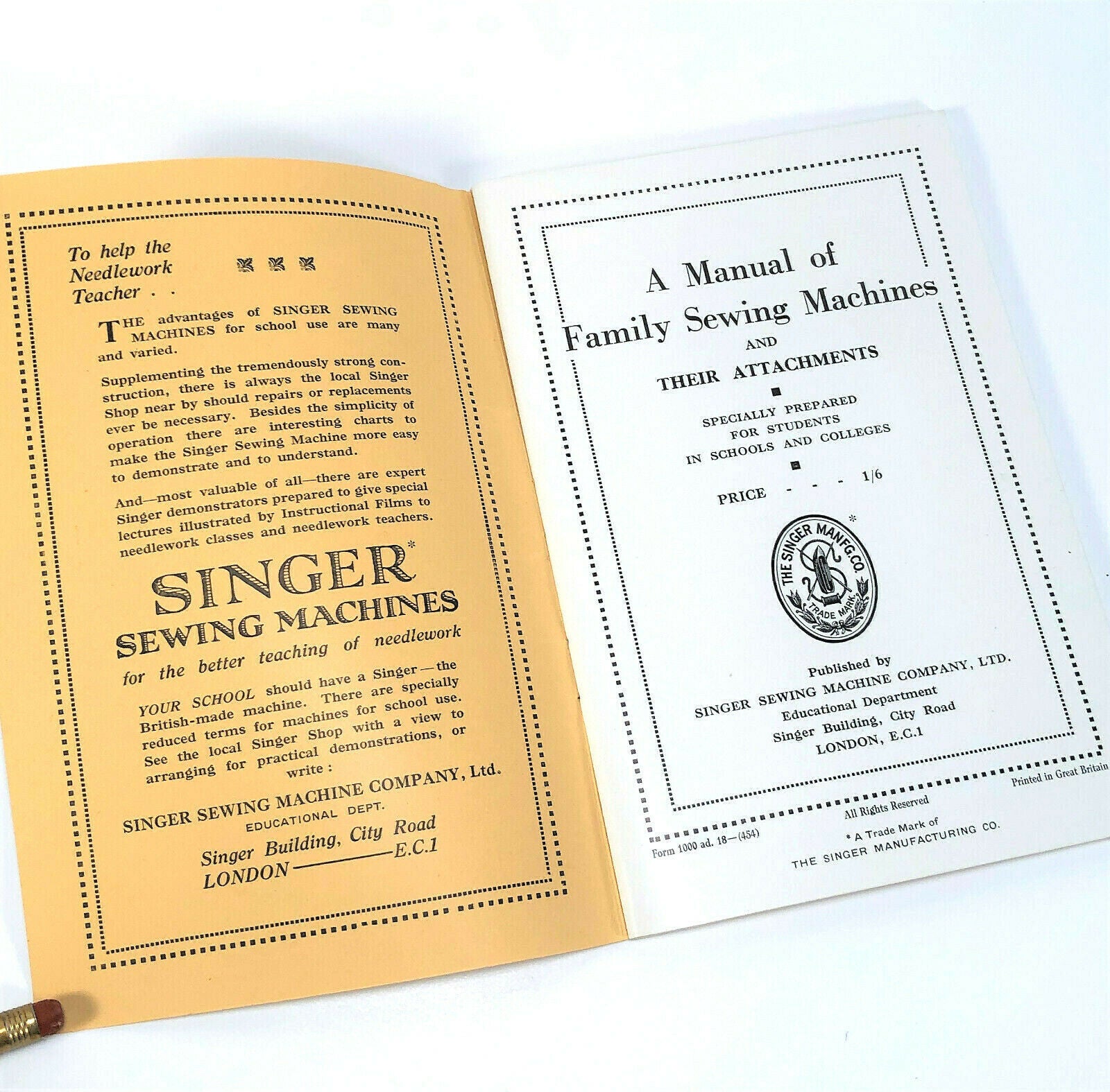 Singer Manual of Family Sewing Machines Students School Instruction Book 1948 - The Old Singer Shop