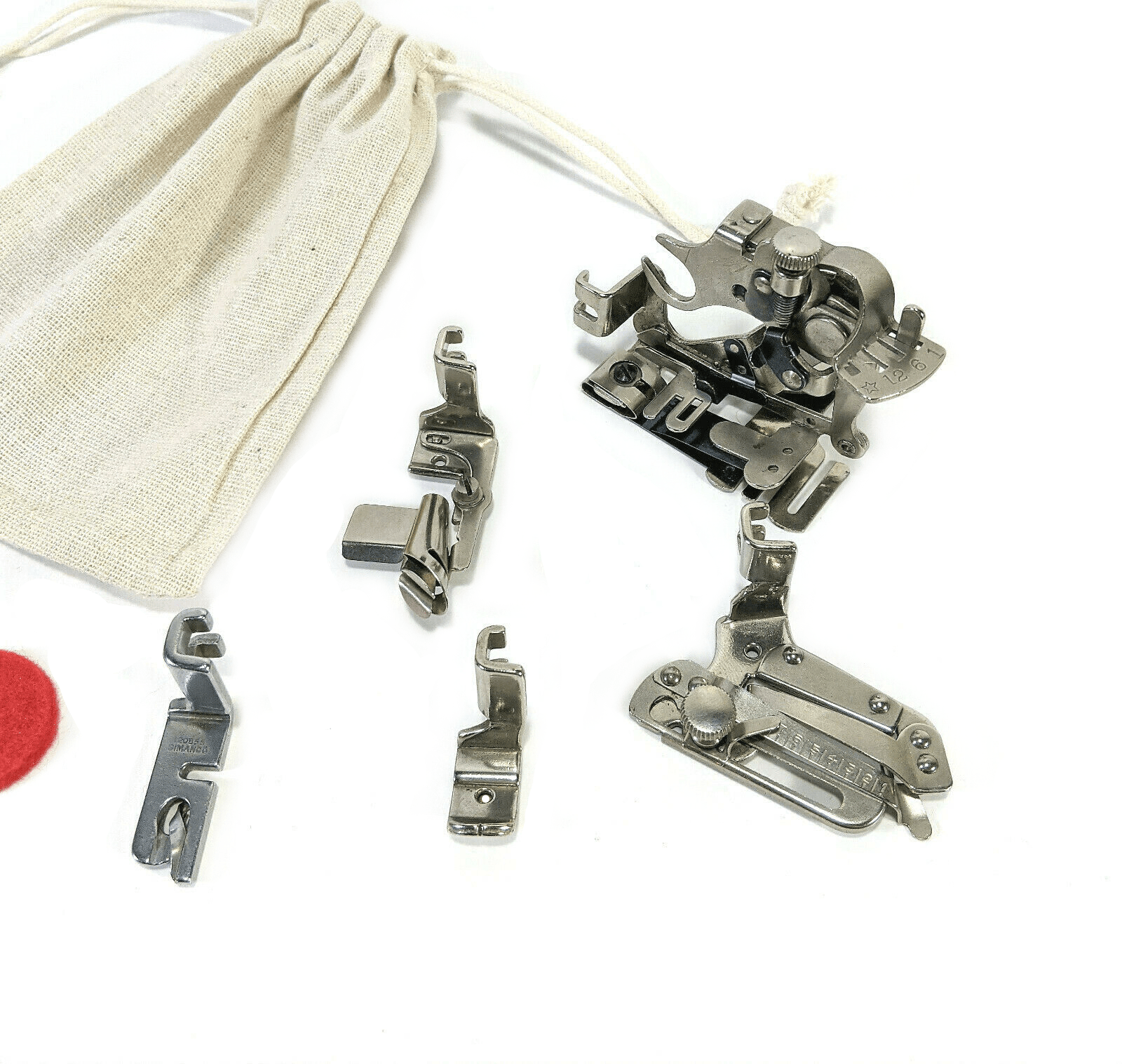 Vintage Singer Sewing Machine 5pc Low Shank Presser Foot Attachment Set Simanco - The Old Singer Shop