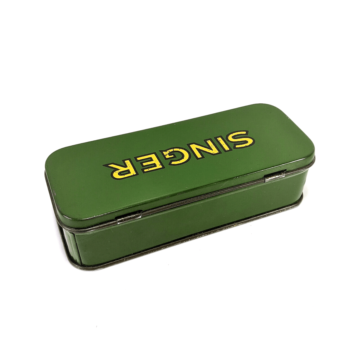 Vintage Singer Sewing Machine Green Tin Attachment Accessory Case Vintage Singer Sewing Machine Green Tin Attachment Accessory Case