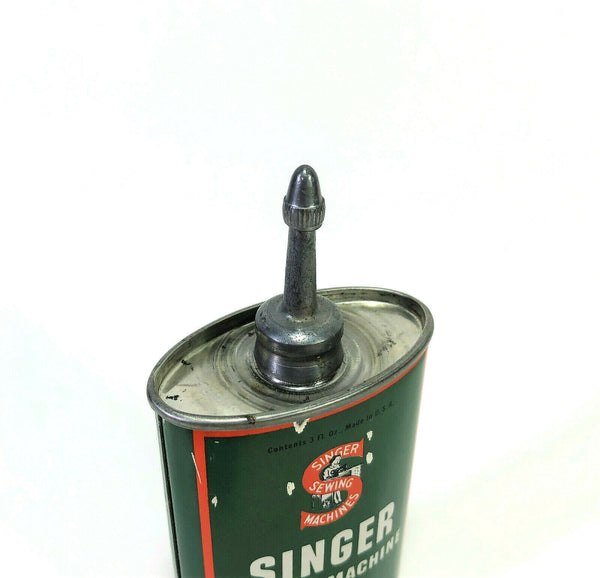 Vintage Singer Sewing Machine Oil Can w/Oil - 4 ozs.